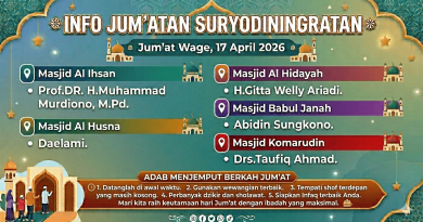 INFO JUM’ATAN SURYODININGRATAN Jum’at Wage, 17 April 2026